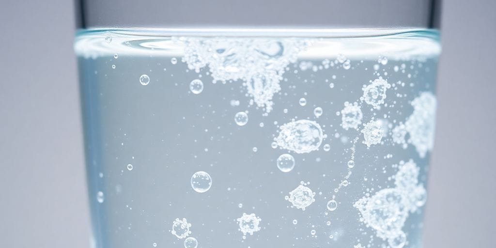 Crystal clear water pouring into a glass.
